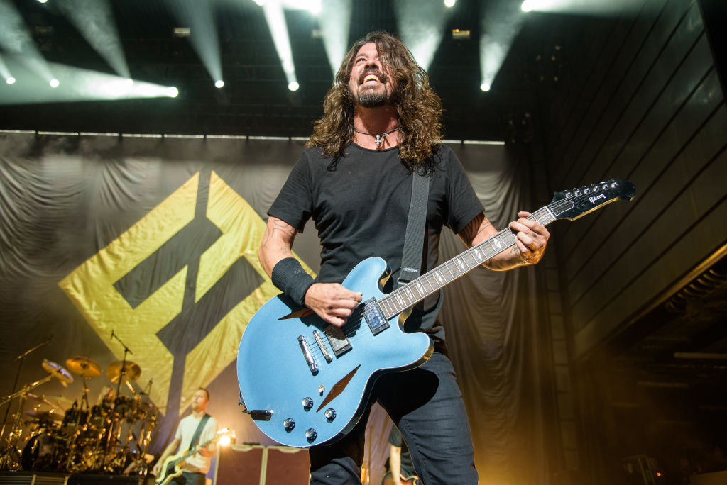WASHINGTON, DC - October 12th, 2017 - Taylor Hawkins, Nate Mendel and Dave Grohl of the Foo Fighters perform during the opening concert at The Anthem, Washington, D.C.'s newest concert hall. (Photo by Kyle Gustafson / For The Washington Post via Getty Images)