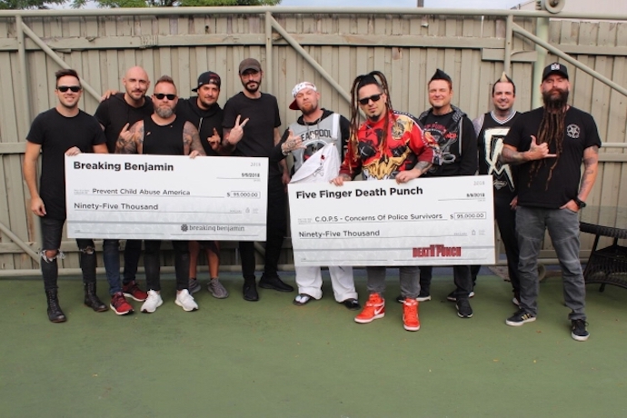 Breaking Benjamin и Five Finger Death Punch пожертвовали 190 тысяч долларов на благотворительность